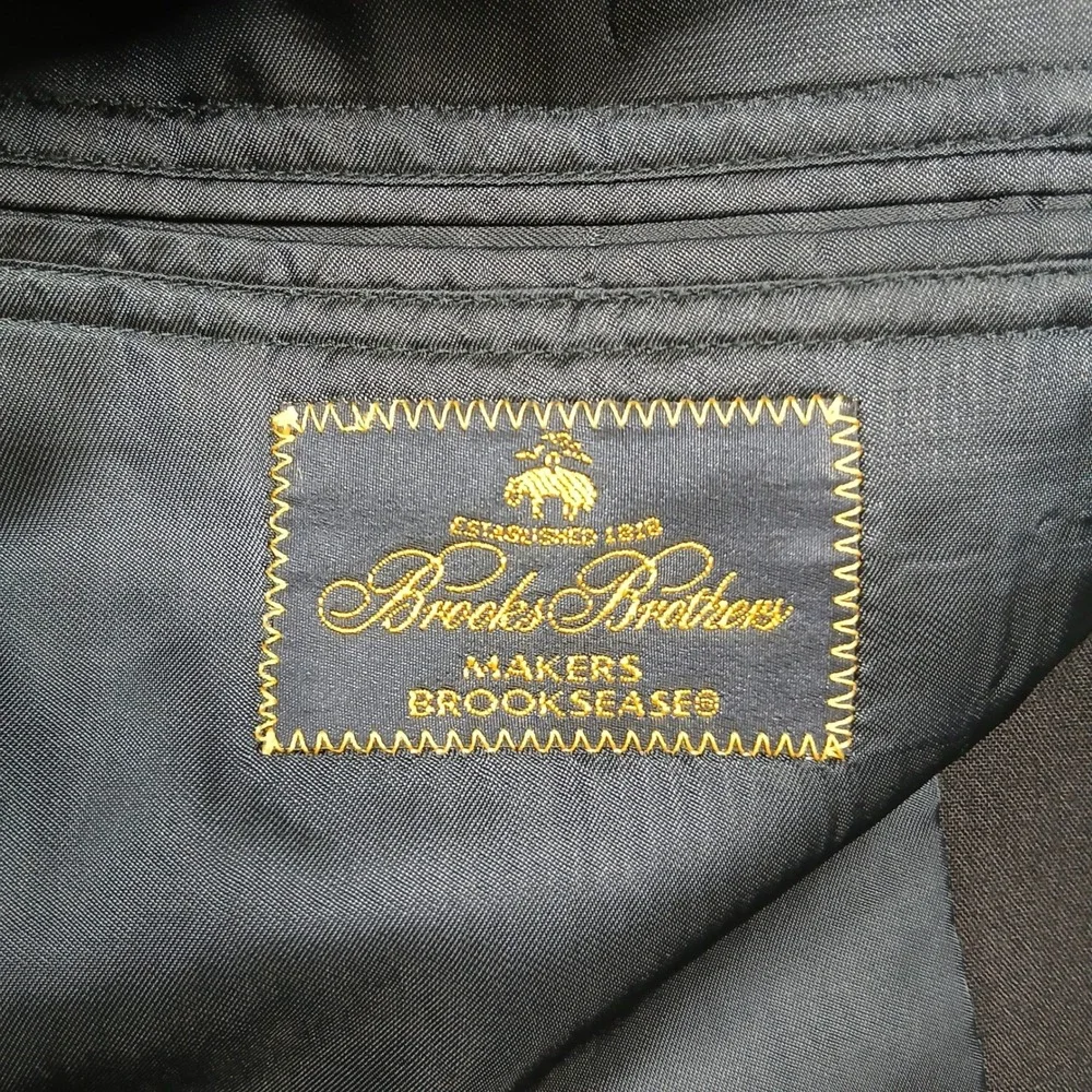 Brooks Brothers Brooksease Wool Blazer Men's 44L Navy 3 Button Classic Fit‎
